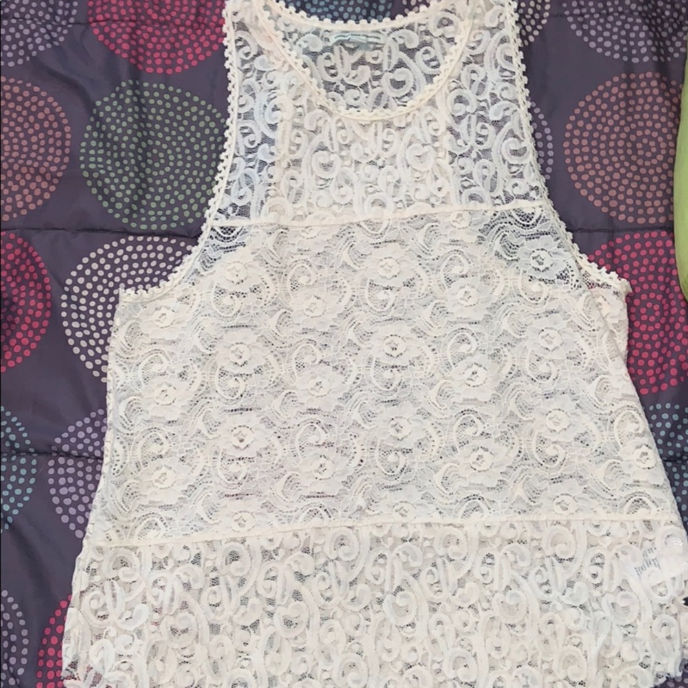 Ivory lace tank top